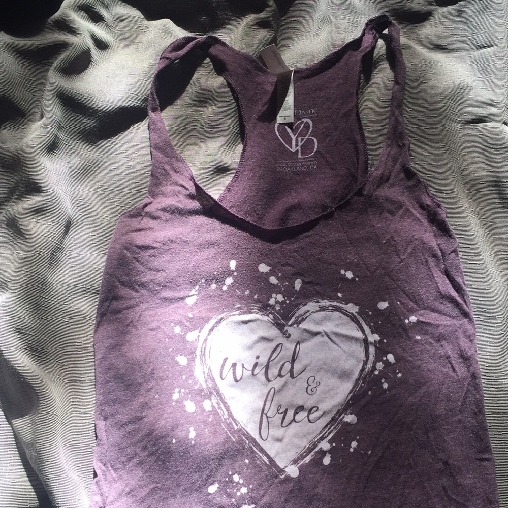 Purple “wild and free” tank top